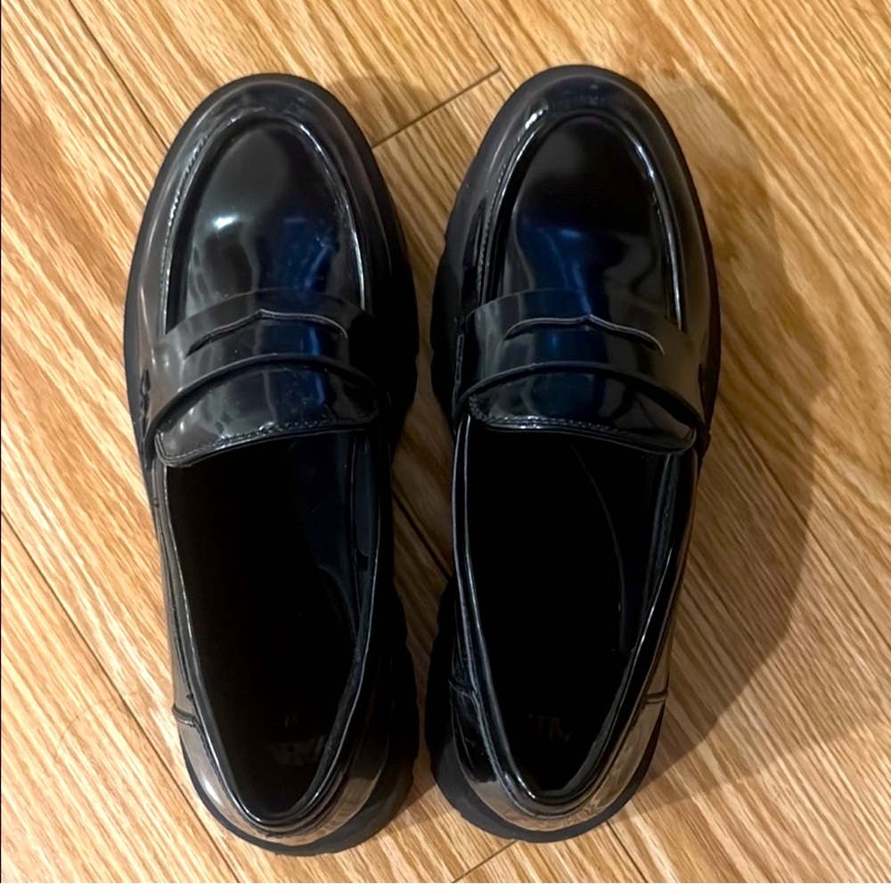 Zara Black Patent Loafers